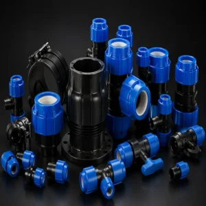 conexiones HDPE de polietileno para sistemas de agua, gas y riego industrial