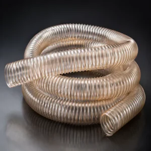 manguera flexible transparente para ventilación industrial con refuerzo espiral