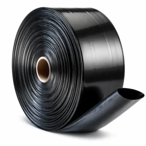 Rollo de manga de polietileno negro para riego agrícola, tubería flexible resistente para conducción de agua en cultivos