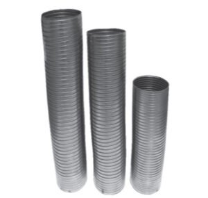 Imagen de tubería metálica flexible de acero galvanizado para escape, medida 2 1/2 a 3 pulgadas. Diseñada para líneas industriales, maquinaria pesada y sistemas automotrices. Producto distribuido por Grupo Acorsa. 