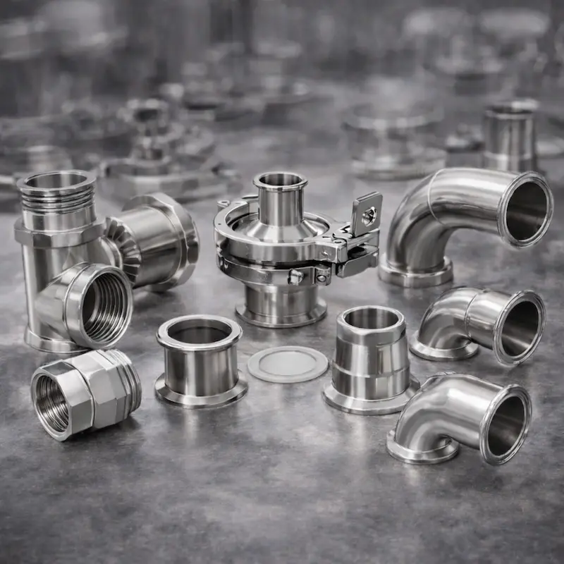 conexiones sanitarias de acero inoxidable para industria alimentaria y farmacéutica