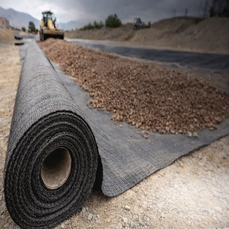 Geotextil tejido para drenaje y estabilización de suelos en Perú