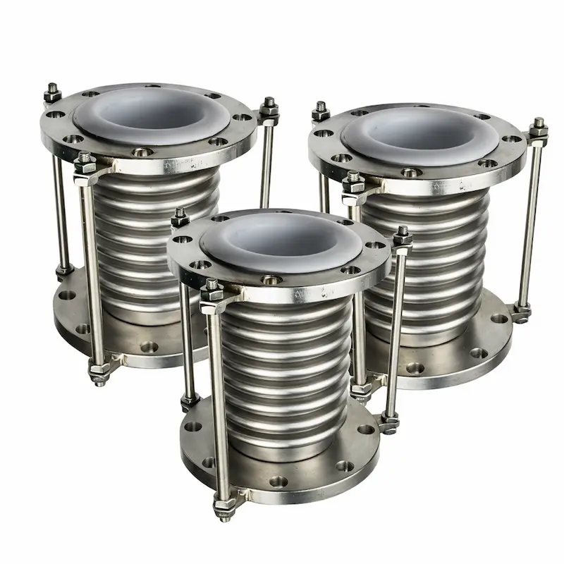 Juntas de expansión metálica de acero inoxidable con bridas para tuberías industriales – Grupo Acorsa Perú