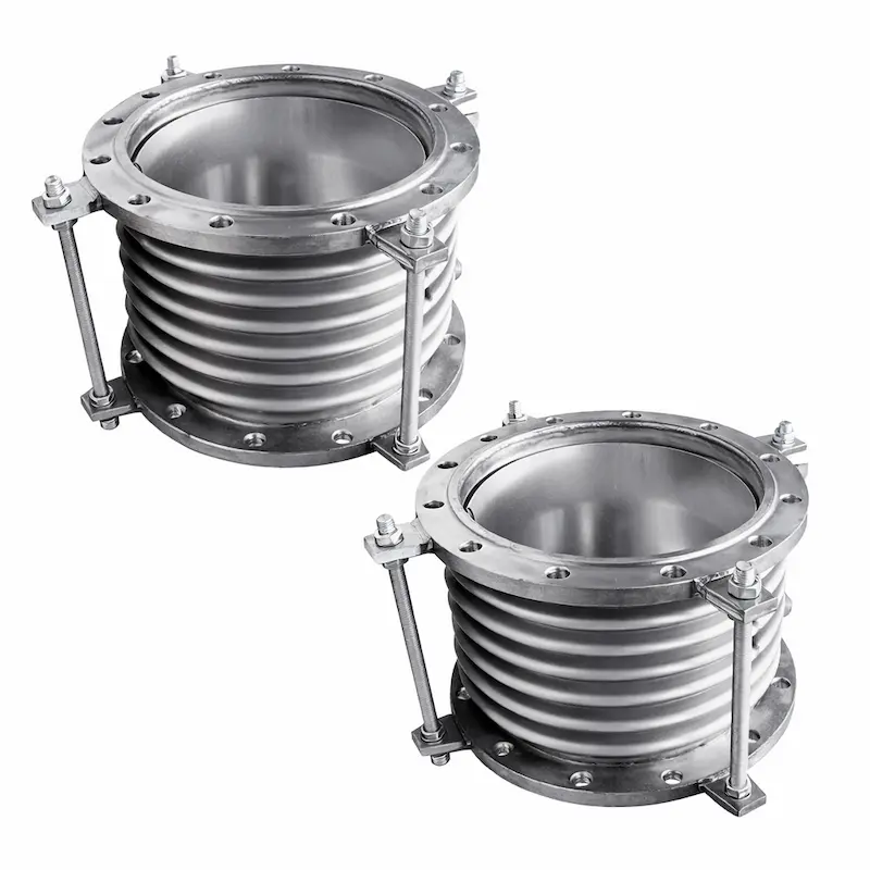 Junta de expansión metálica para minería instalada en tubería industrial