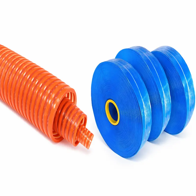 Mangueras industriales de PVC utilizadas para succión, descarga de agua y aplicaciones industriales en minería, agricultura y construcción en Perú.