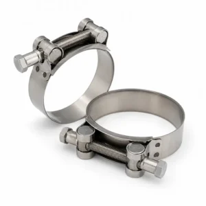 Juego de abrazaderas industriales tipo T-Bolt de acero inoxidable, alta resistencia para sujeción de mangueras de presión y conexiones industriales