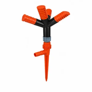 Aspersor mariposa para riego agrícola y jardinería, diseñado para distribución uniforme de agua con cobertura eficiente, fácil instalación y alta resistencia para uso exterior.