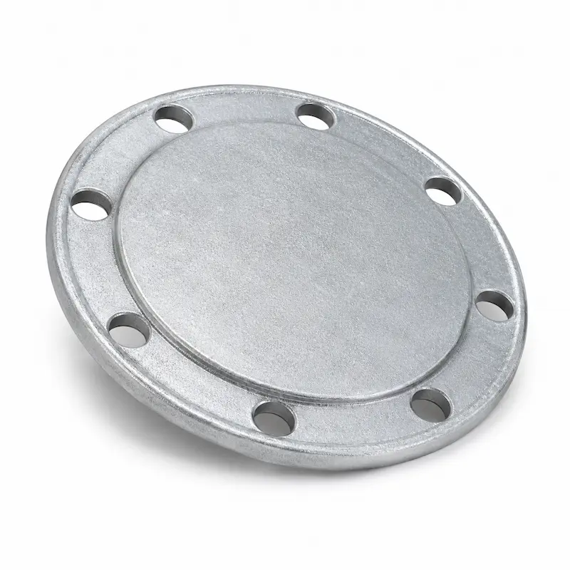 Backup Ring HD ciego CL150 SDR11 galvanizado para sistemas de tuberías HDPE, brida ciega de alta resistencia para cierre y sellado seguro en aplicaciones industriales.