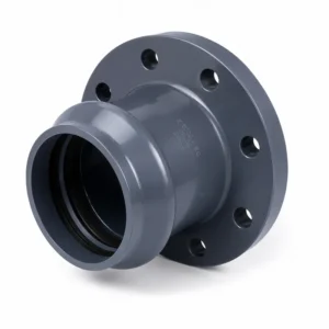 Brida UF inyectado para sistemas de tuberías, accesorio de PVC de alta resistencia diseñado para conexiones seguras en redes de agua, saneamiento y aplicaciones hidráulicas e industriales.