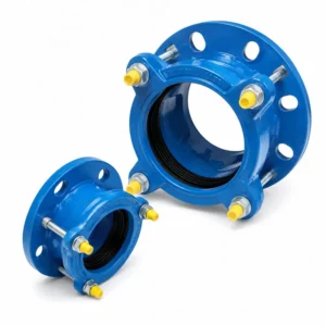 Brida enchufe HD epóxica PN16 DIN de hierro dúctil con recubrimiento epóxico, diseñada para conexiones seguras en sistemas de tuberías de agua y aplicaciones industriales de alta resistencia.