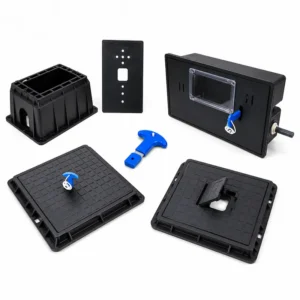 Caja, marco y tapa Concyssa para medidor o registro, sistema de protección resistente para instalaciones sanitarias, eléctricas y redes subterráneas en Perú