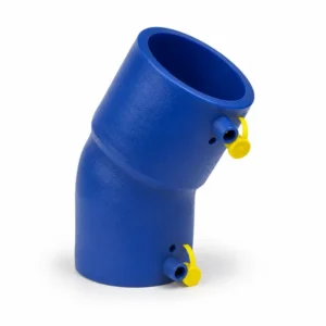 Codo 22.5° electro LESSO para tuberías HDPE, accesorio de electrofusión de alta resistencia para conexiones seguras en sistemas de agua, gas, minería e instalaciones industriales.
