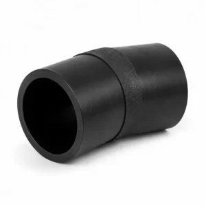 Codo 22.5° termofusión HDPE, accesorio de polietileno de alta densidad para unión segura en sistemas de tuberías de agua, minería, gas e instalaciones industriales.