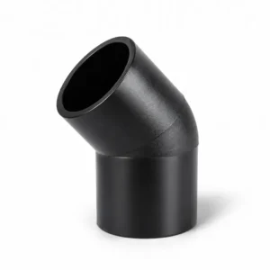 Codo 45° PVDF SDR21 para termofusión de alta resistencia química, ideal para sistemas industriales de tuberías y conducción segura de fluidos corrosivos.