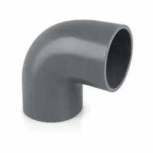Codo 90° CPVC Corzan SCH80 embone para sistemas industriales de tuberías, accesorio de alta resistencia química y térmica para conducción segura de fluidos.