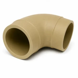 Codo 90° PP-H SDR11/17.6 para termofusión fabricado en polipropileno de alta resistencia, diseñado para sistemas de tuberías industriales y conducción de fluidos a presión, ideal para uniones seguras mediante termofusión en instalaciones hidráulicas e industriales.