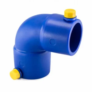 Codo 90° electro LESSO para sistemas de tuberías HDPE, accesorio de electrofusión de alta resistencia para conducción de agua y fluidos industriales.