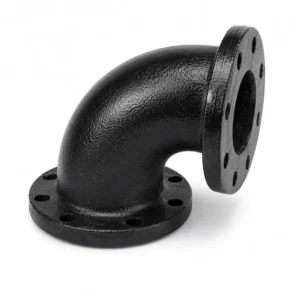 Codo HD bridado 90° para sistemas de tuberías industriales y redes hidráulicas, fabricado en material de alta resistencia con conexiones bridadas para una unión segura y duradera, ideal para cambios de dirección en líneas de agua potable, saneamiento, minería e infraestructura hidráulica.