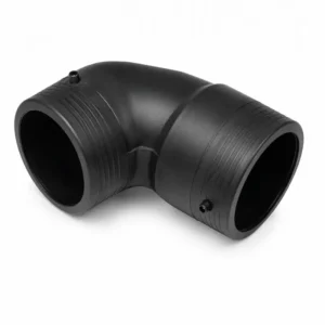 Codo HDPE 90° para electrofusión fabricado en polietileno PE100 de alta densidad, diseñado para cambios de dirección seguros y permanentes en sistemas de tuberías de agua, gas y aplicaciones industriales, ofreciendo excelente resistencia química, hermeticidad total y larga vida útil.