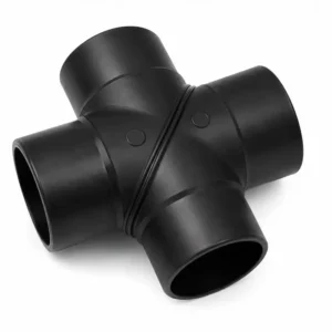 Cruz HDPE SDR7/17 PE100 para termofusión fabricada en polietileno de alta densidad PE100, diseñada para conexiones seguras y distribución de fluidos en sistemas hidráulicos, mineros e industriales, con alta resistencia química, mecánica y excelente desempeño en conducción a presión.