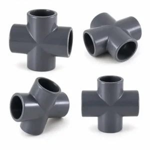 Cruz SP inyectado para sistemas de tuberías PVC y conducción de fluidos, fabricada en material termoplástico de alta resistencia, ideal para conexiones hidráulicas y distribución de agua en aplicaciones industriales, sanitarias y de construcción.