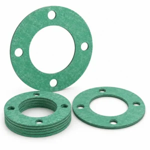 Empaquetadura libre de asbesto HNA 400 color verde para sellado industrial de bridas y tuberías, resistente a presión, temperatura y productos químicos, fabricada para aplicaciones industriales y mineras de alta exigencia.