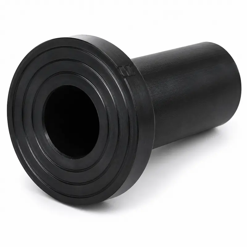 Flange Adapter HDPE SDR 7.4/11 PE100 PE4710 para termofusión, diseñado para unir tuberías de polietileno de alta densidad con sistemas bridado industriales.