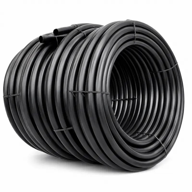 Manguera HDPE Clase 10 de polietileno de alta densidad para conducción de agua potable, sistemas de riego agrícola, minería e instalaciones hidráulicas.