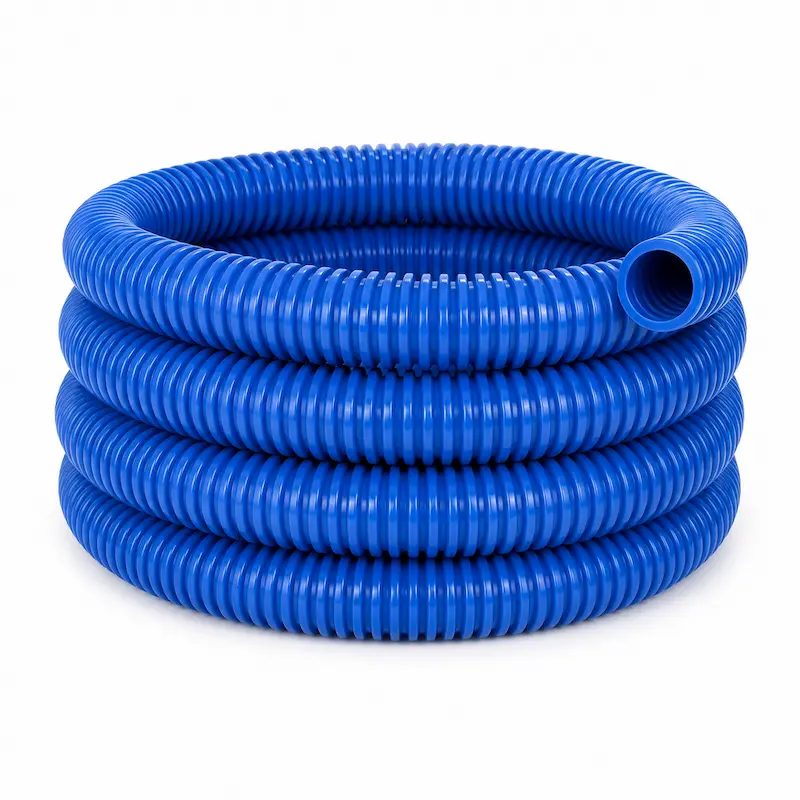 Manguera PVC azul para succión y descarga de agua y líquidos, diseñada para trabajo pesado en minería, construcción, agricultura e industrias que requieren máxima resistencia y durabilidad.