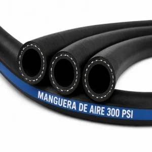 Manguera de aire 300 PSI reforzada para conducción de aire comprimido en compresores, herramientas neumáticas, minería, construcción e industria.