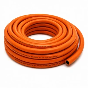 Manguera de gas propano y argón 300 PSI reforzada para soldadura industrial, corte oxicorte y conducción segura de gases industriales de alta presión.