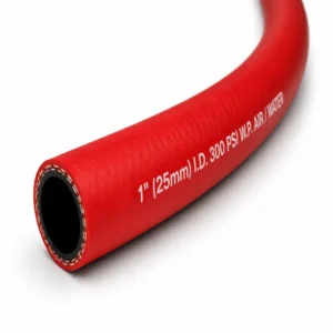 Manguera multipropósito 300 PSI para conducción de aire, agua y fluidos industriales, diseñada para aplicaciones en minería, construcción, agricultura e industria, ofreciendo alta flexibilidad, resistencia a la abrasión y larga vida útil.
