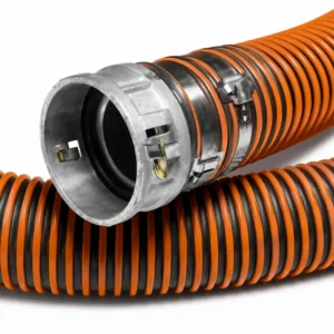 Manguera industrial para descarga de combustible, diseñada para transferencia segura de diésel, gasolina, biodiésel y otros hidrocarburos en estaciones de servicio, minería, transporte e instalaciones industriales.