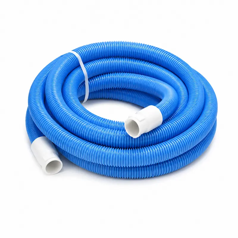 Manguera flexible para piscina, ideal para sistemas de limpieza, filtración, aspiración y circulación de agua en piscinas residenciales, comerciales e instalaciones recreativas.