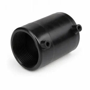 Manguito de electrofusión HDPE de alta resistencia, diseñado para la unión segura de tuberías mediante soldadura por electrofusión, ideal para redes de agua potable, gas, minería, saneamiento e instalaciones industriales de alta exigencia