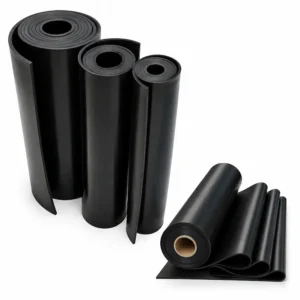 Planchas de caucho con inserción de lona reforzadas con capas textiles de alta resistencia, diseñadas para aplicaciones industriales que requieren mayor estabilidad dimensional, resistencia al desgarro y durabilidad, ideales para sellado, revestimientos, juntas, maquinaria y equipos de minería, construcción e industria en general.