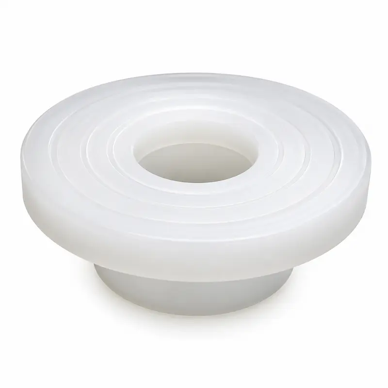 Portabrida PVDF SDR21 para termofusión fabricado en fluoruro de polivinilideno de alta resistencia química, ideal para sistemas de tuberías industriales, plantas químicas, tratamiento de agua y procesos de alta pureza.