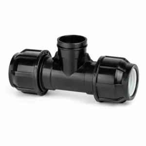 Tee mixta R hembra de polietileno HDPE con conexión roscada hembra, diseñada para realizar derivaciones seguras en sistemas de agua potable, riego agrícola y redes hidráulicas, ofreciendo alta resistencia a la presión, corrosión y un sellado confiable para aplicaciones industriales y residenciales.