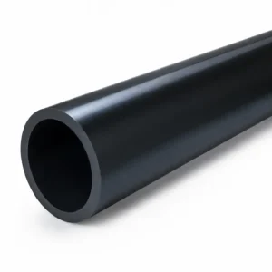 Tubería PVC SCH80 de alta presión color gris oscuro para conducción de fluidos industriales, resistente a químicos, corrosión y aplicaciones de agua, procesos industriales y sistemas hidráulicos.