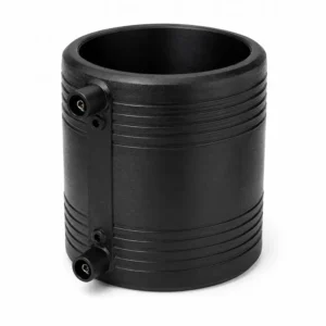 Unión Electro LESSO para tuberías HDPE PE100, diseñada para uniones permanentes mediante electrofusión en redes de agua potable, gas, minería y sistemas industriales.