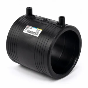 Unión electrofusión HDPE PE100 para conexión permanente de tuberías de polietileno, diseñada para redes de agua potable, gas, minería, riego e instalaciones industriales.
