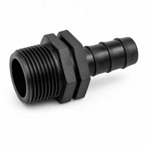 Unión R macho dentado para conexión de mangueras y tuberías, diseñada para garantizar una unión segura, hermética y resistente en sistemas hidráulicos y de riego.