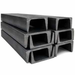 Vigas y canales de acero estructural para construcción, fabricación de estructuras metálicas, industria y proyectos de ingeniería.