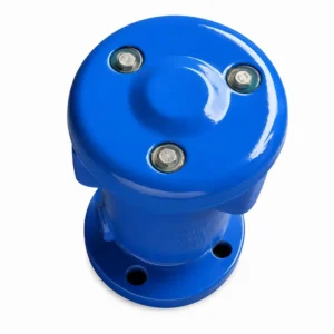 Válvula ventosa HD trifuncional bridada DIN diseñada para la admisión y expulsión automática de aire en redes de agua potable, riego e instalaciones hidráulicas.