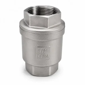 Válvula check para control de flujo unidireccional en sistemas hidráulicos, diseñada para evitar el retorno de fluidos y proteger bombas, tuberías y equipos industriales.
