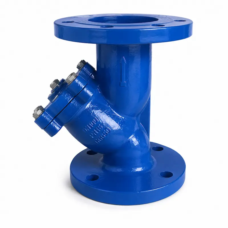 Tee bridada y roscada de hierro dúctil para derivación de tuberías en sistemas de agua, redes hidráulicas e instalaciones industriales.