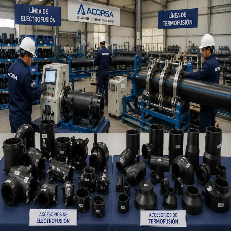 Conexiones HDPE PE100 para Electrofusión y Termofusión