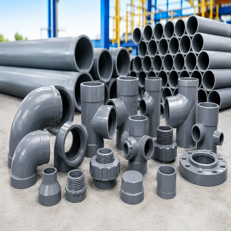 Conexiones y accesorios de PVC para agua potable y desagüe fabricados en PVC-U de alta resistencia para sistemas hidráulicos, sanitarios, industriales, minería, construcción y riego.